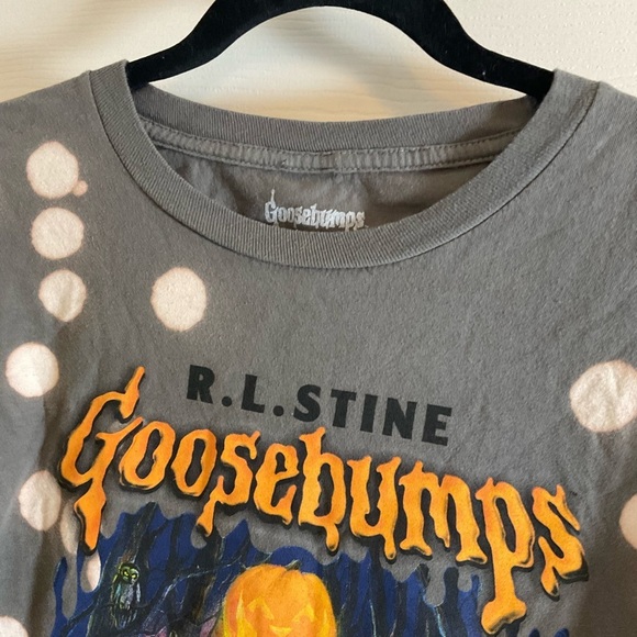 Goosebumps Bleach Dye Crop Tee Shirt in size X-Large - Picture 3 of 10